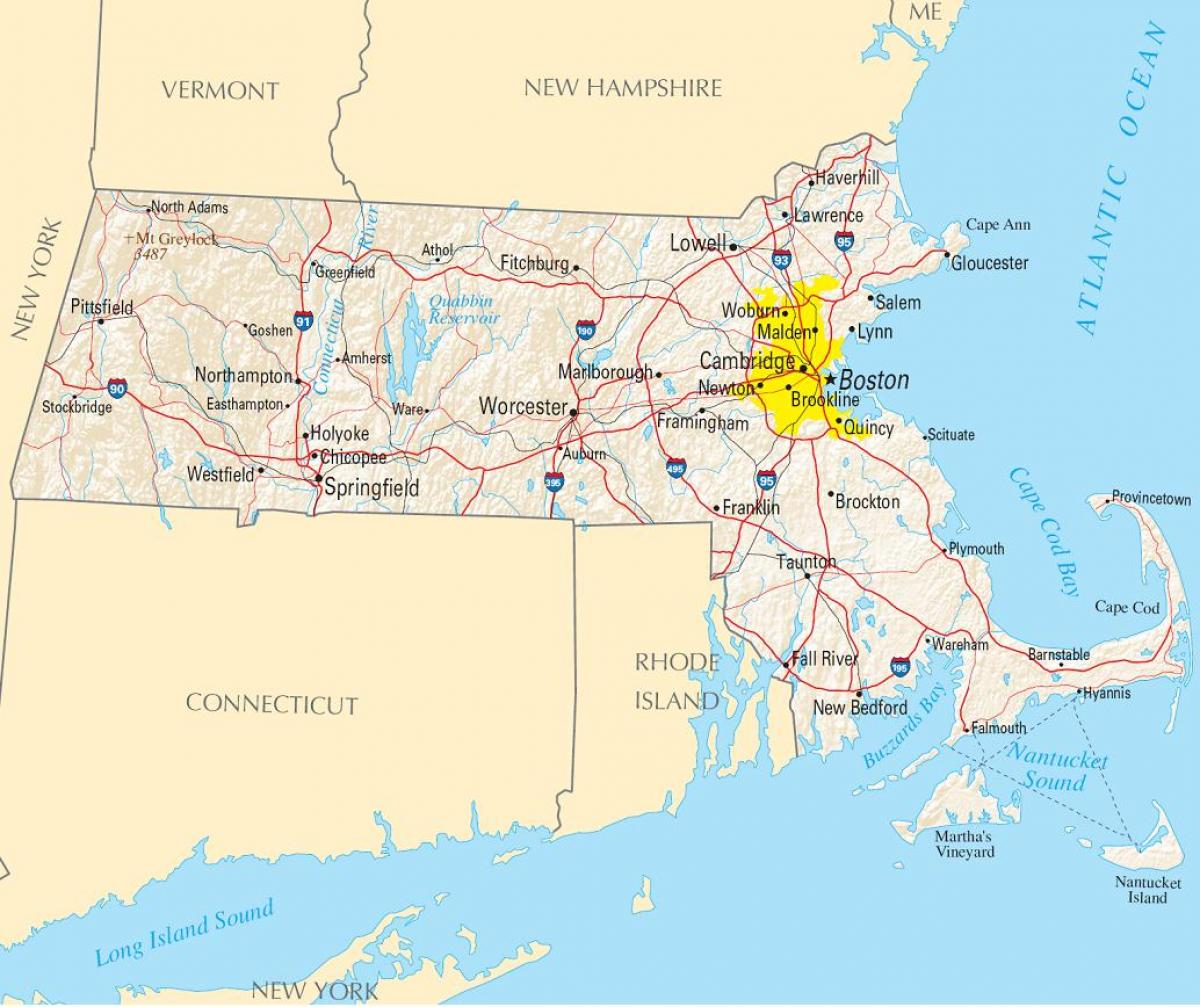 kaart Boston usa
