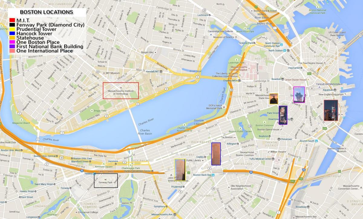 kaart downtown Boston