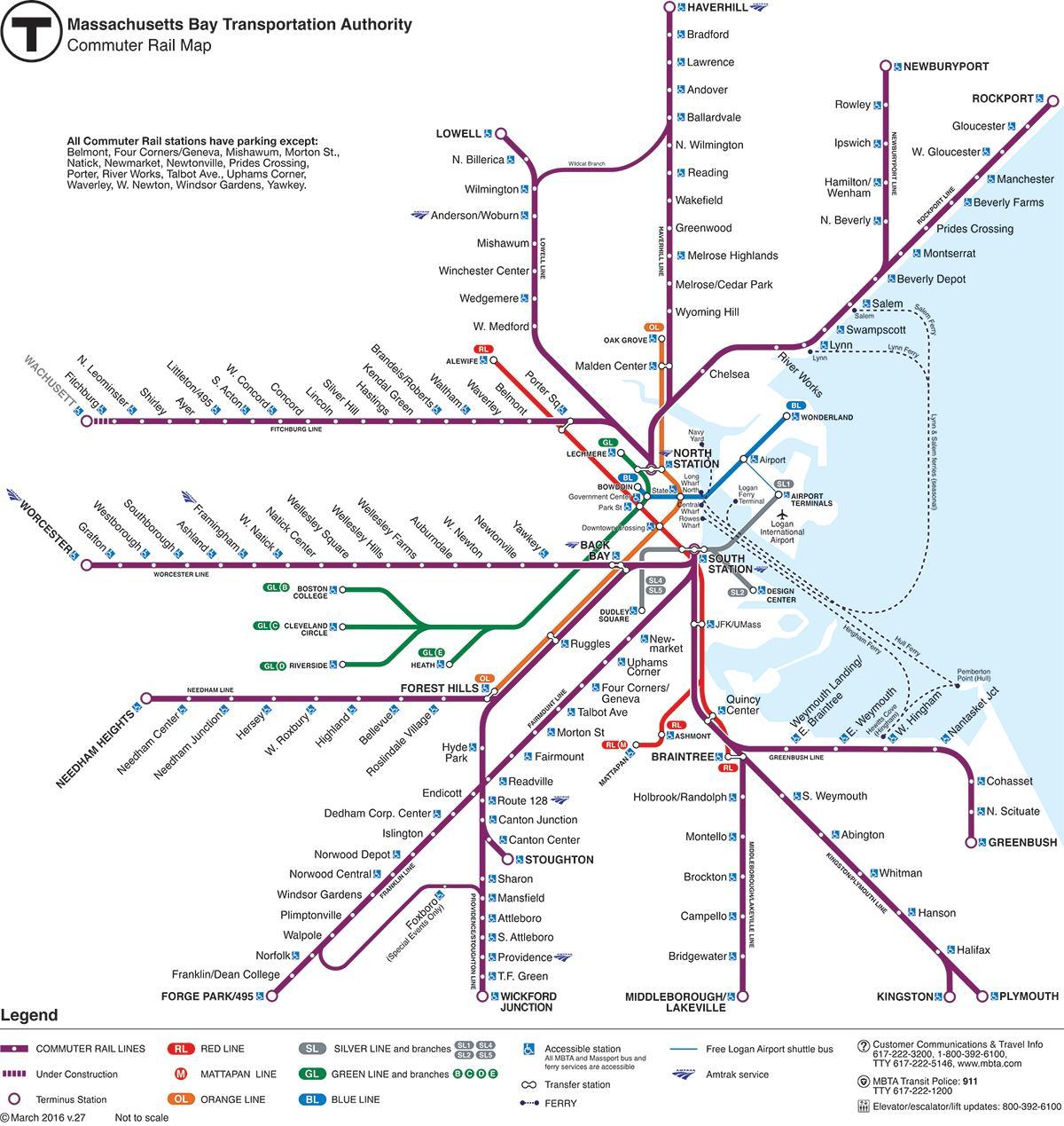 Boston raudteejaam kaart