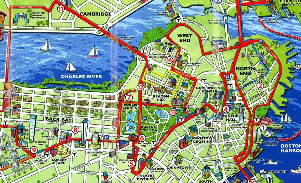 tourist map Boston
