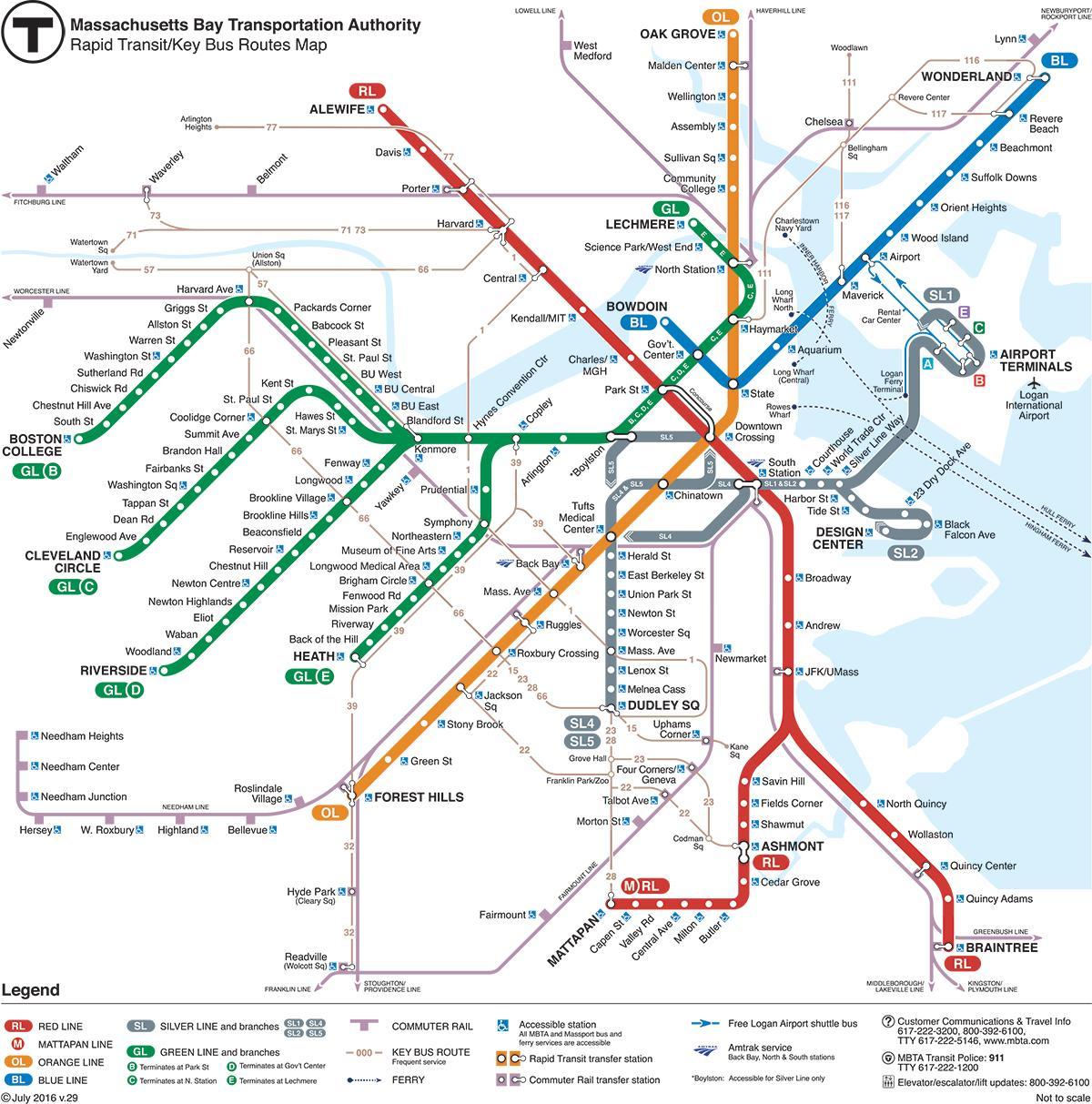 kaart Bostoni metroos