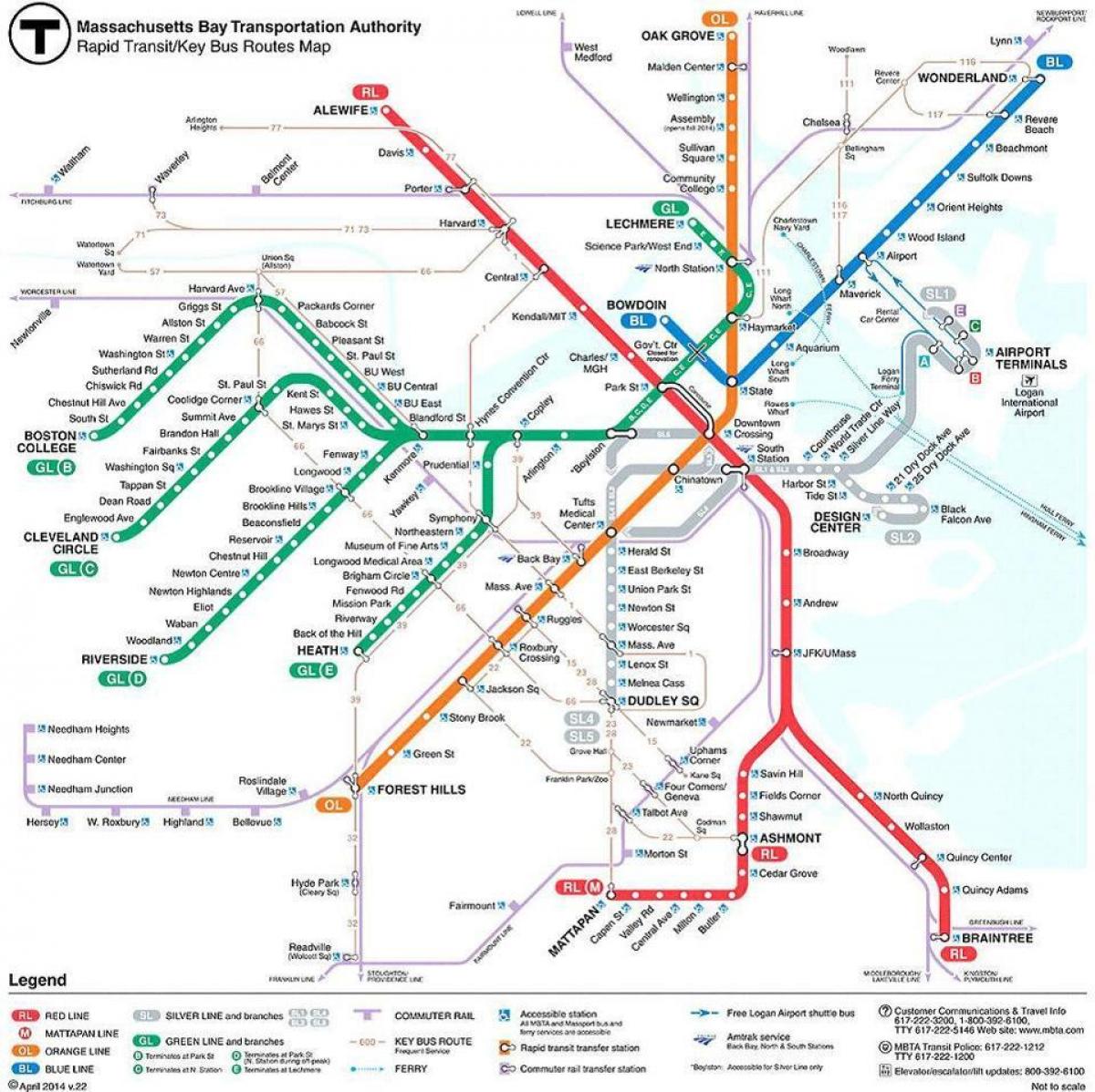 MBTA Boston kaart