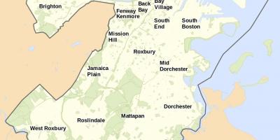 Kaart Boston ja seda ümbritseva ala