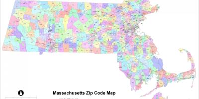 Zip code kaart Boston