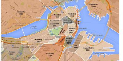 Linna Boston tsoneerimise kaart