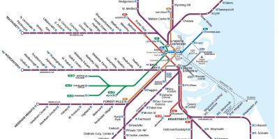 Commuter raudtee-kaart Boston