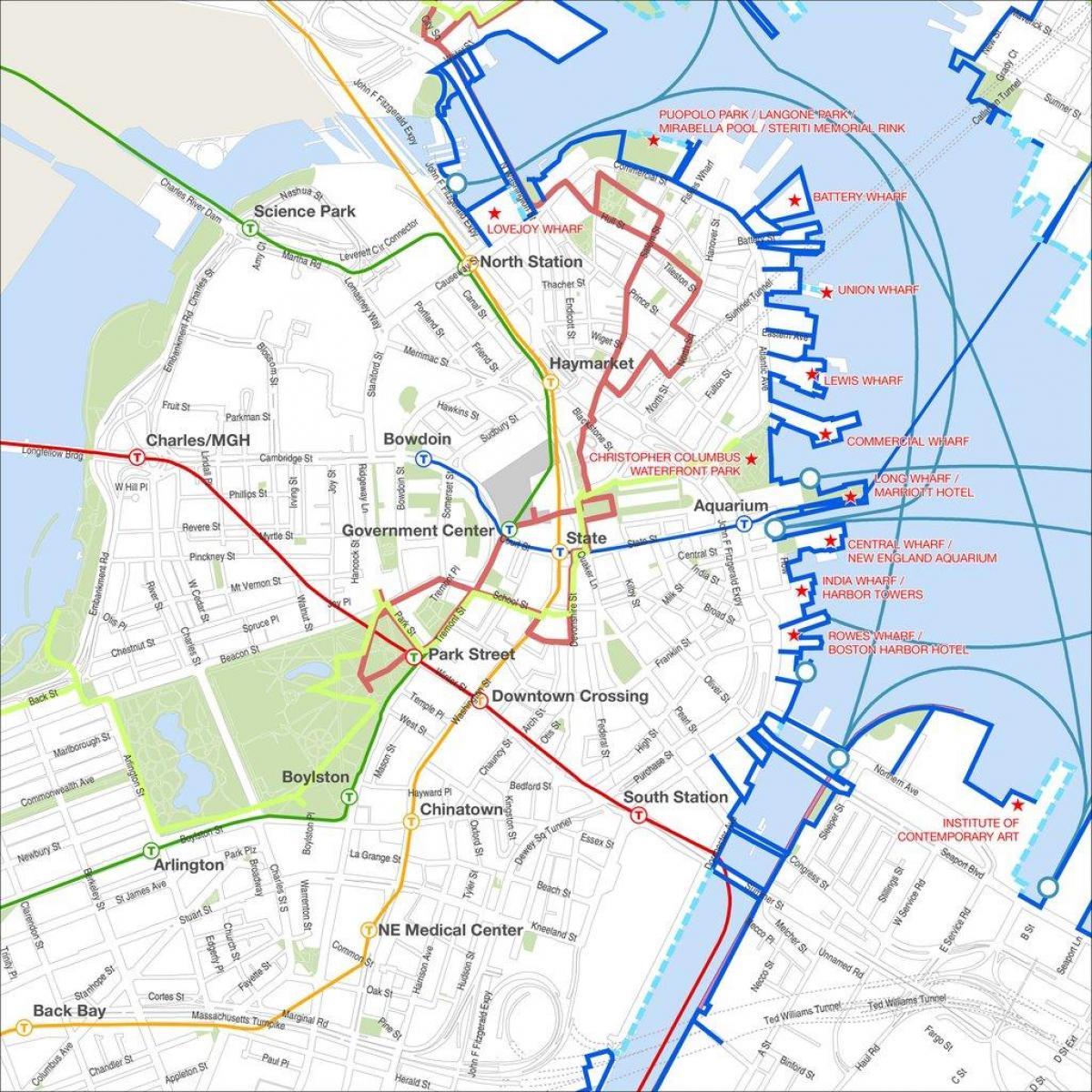 Boston jalutuskäik kaart