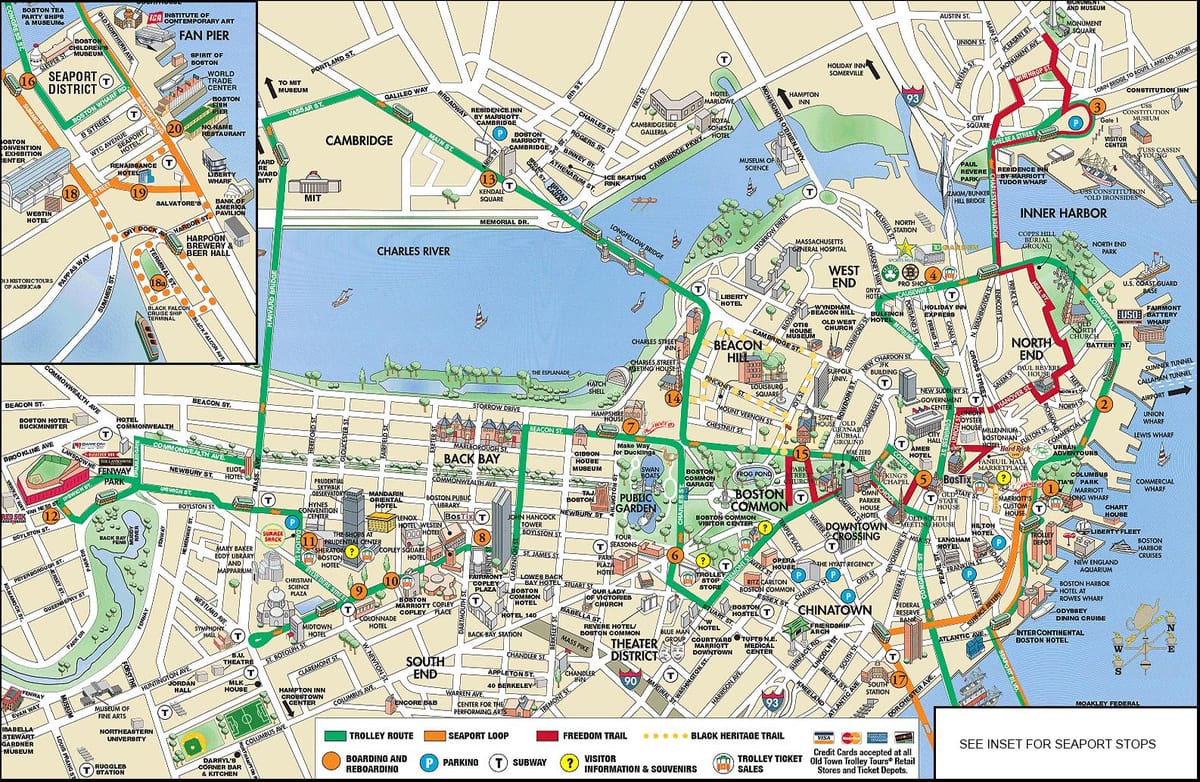 Boston käru reisid kaart