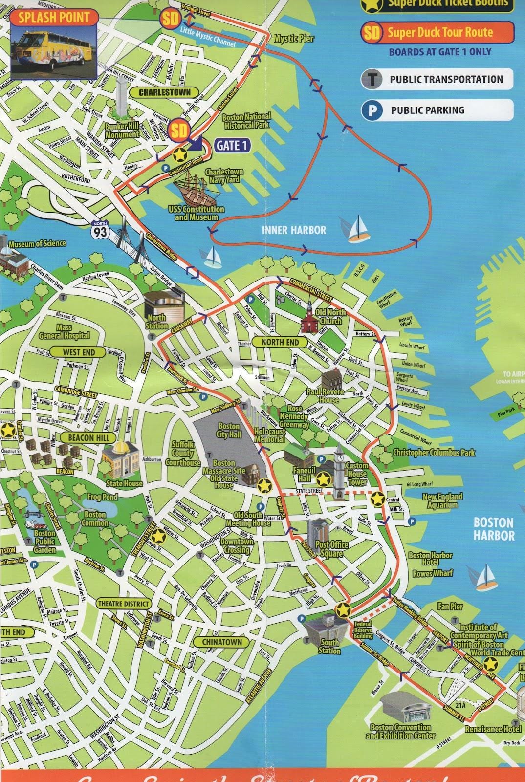 kaart Boston vaatamisväärsused