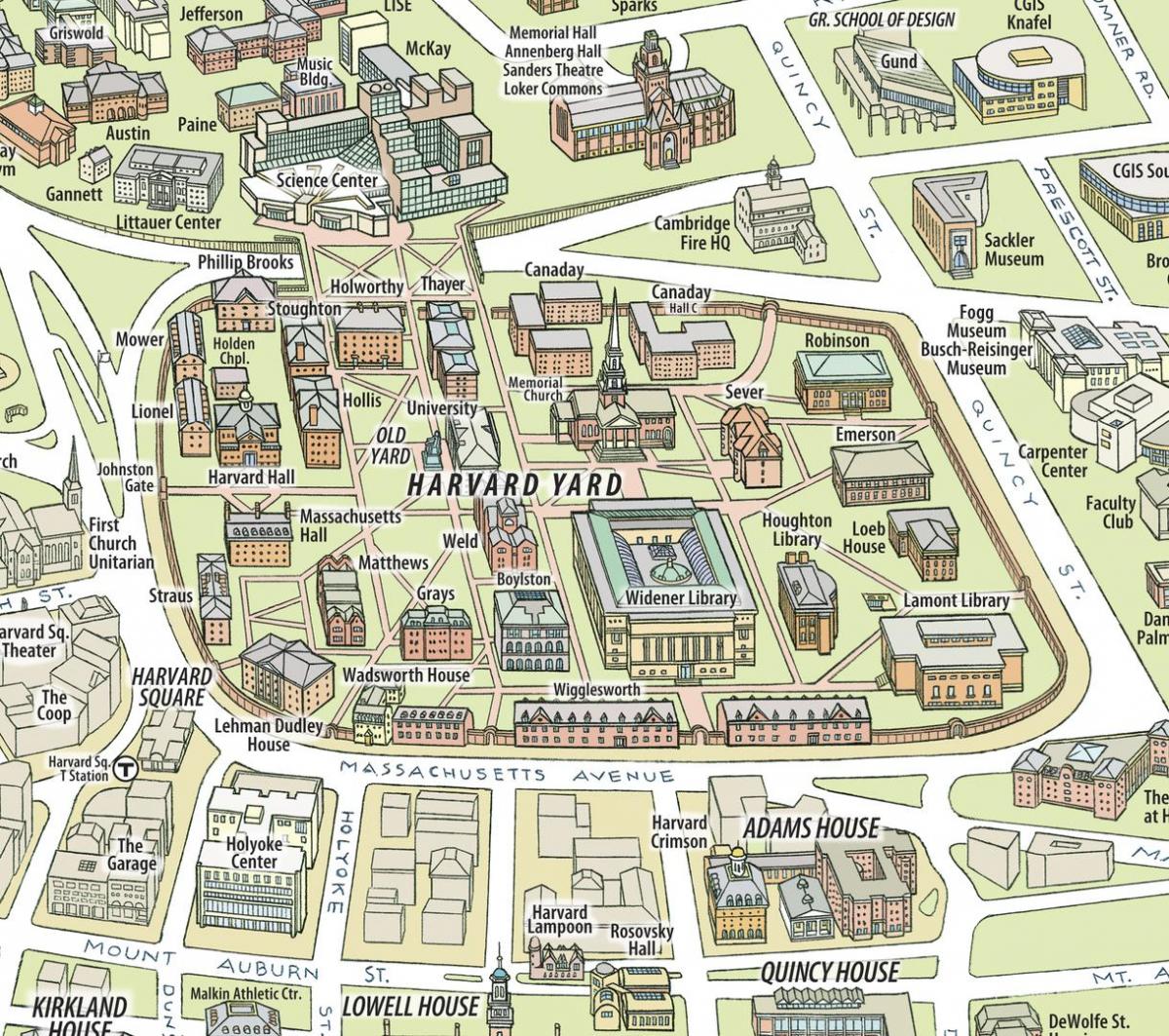 kaart Harvardi ülikooli