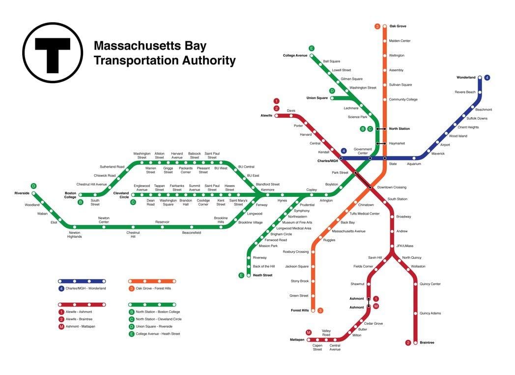 metroo Boston kaart