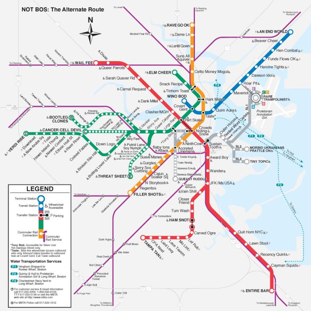 kaart t kaart Boston