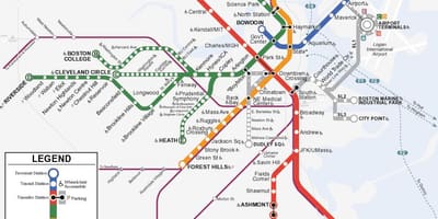 Oranž joon Boston kaart