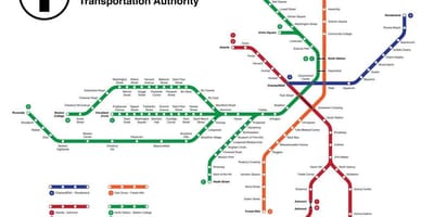 Metroo Boston kaart